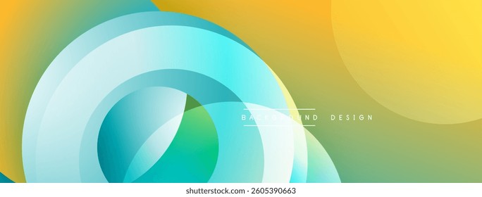 Background design with overlapping circular shapes, featuring smooth gradients and soft lighting effects, creating a dynamic abstract composition