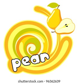 Background for design of packing. Pear. Vector illustration.