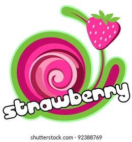 Background for design of packing. Strawberry. Vector illustration.