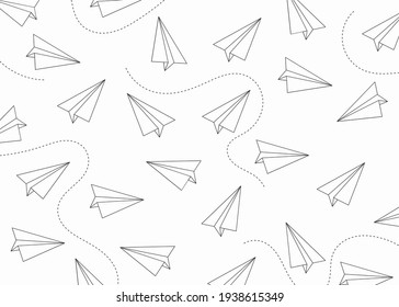 Background Design With Paper Airplane Pattern