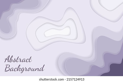 Background design with paper cut shapes. Delicate purple and lilac colors. Abstract texture. Presentation template. Vector illustration.