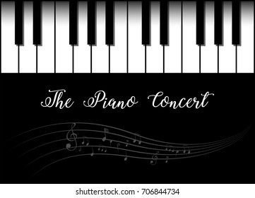 Background design with piano  illustration
