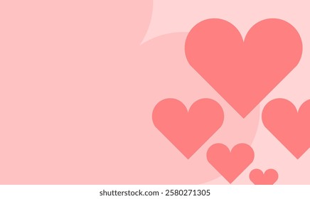 Background design with pink heart-shaped elements to celebrate Valentine's Day.	