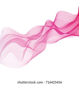 Background design with pink wavy lines on white illustration