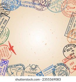 Background for design from postage stamps. Great for design, vector.