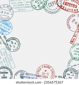 Background for design from postage stamps. Great for design, vector.