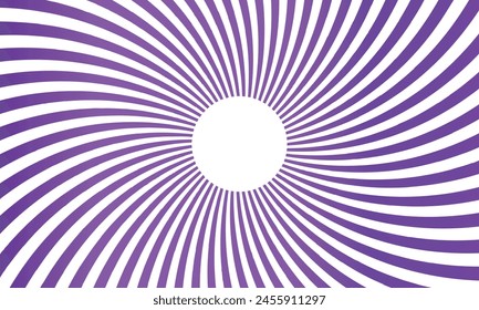 Conception d'arrière-plan, poutres violettes et brunes, Motif Sun Sunburst.  Illustration vectorielle. Les rayons du soleil. Couleur violette de protons. Vieux papier avec taches.
