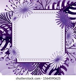 Background design with purple flowers illustration