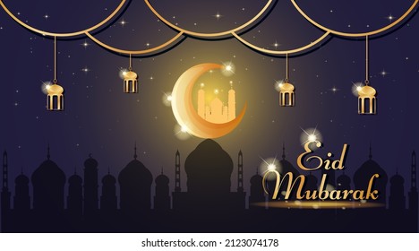 Background Design Ramadhan Kareem For Muslim Festival Eid Mubarak