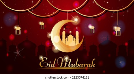 Background Design Ramadhan Kareem For Muslim Festival Eid Mubarak