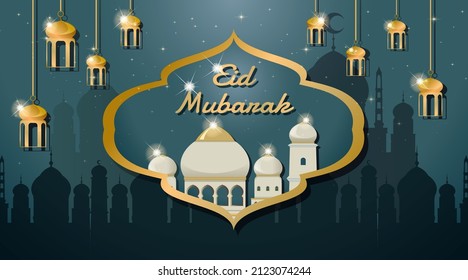 Background Design Ramadhan Kareem For Muslim Festival Eid Mubarak
