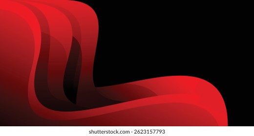 Background Design With Red and Black Abstract Waves