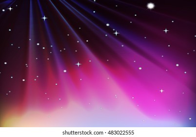 Background design with red and purple sky illustration