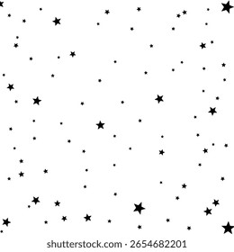 background design with scattered stars. Simple and minimalist abstract pattern representing a night sky, space, or celebration.