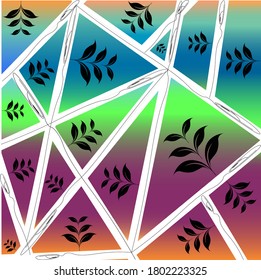 Background design with shades and leaves