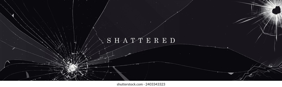 A background design with shattered glass. A vector banner design with cracked or broken glass texture.