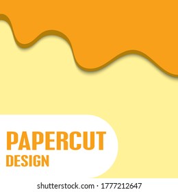 background design with a simple papercut style combined orange