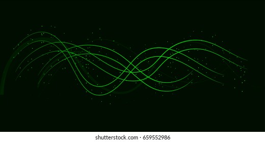 Background design of sine waves and lights. Vector illustration