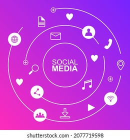 diseño de fondo con tema de medios sociales