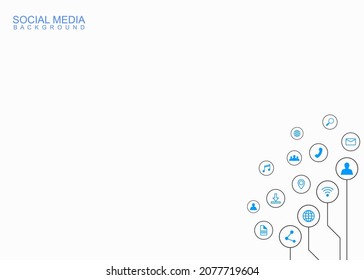 diseño de fondo con tema de medios sociales