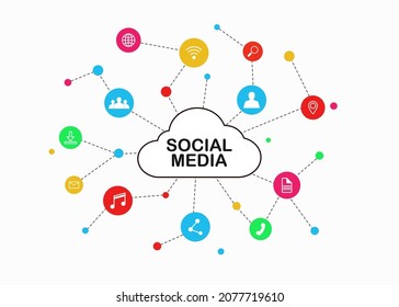 diseño de fondo con tema de medios sociales
