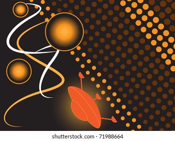 Background for design with sparks and UFO in a vector