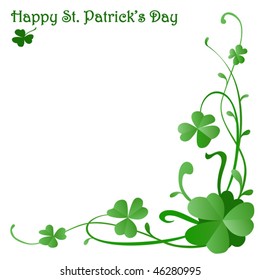 background design for St. Patrick's Day with three leaves clovers