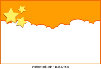 Background design with stars on orange sky illustration