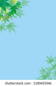 Background design of summer image, background illustration, cool maple illustration
