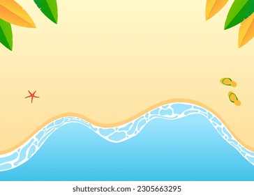 background design with a summer theme, with beach illustrations