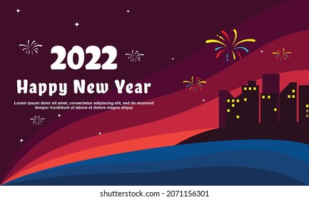 background design with sunset theme to celebrate new year eve