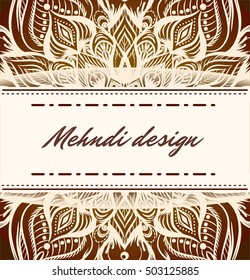 Background for design tattoo salon, spa, yoga class. Floral element mandala.