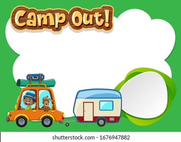 Background design template with man and pet dog illustration