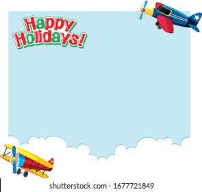 Background design template with planes flying in sky illustration