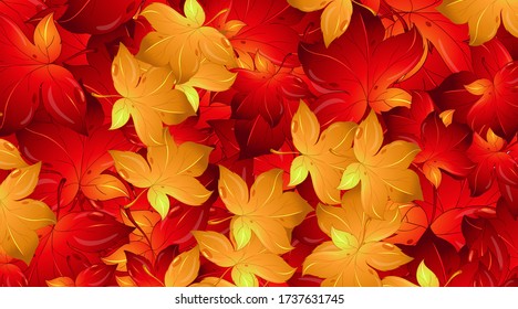 Background design template with red leaves illustration