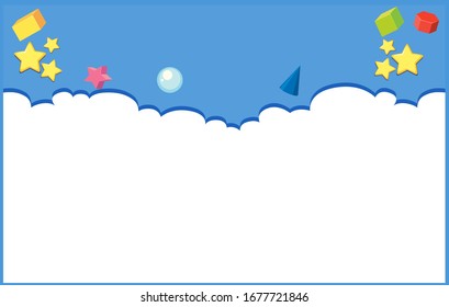Plantilla de diseño de fondo con formas en la ilustración de pared azul