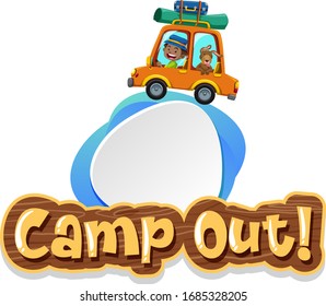 Background design template with word camp out  illustration
