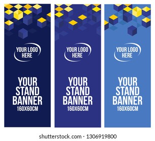Background design template with yellow and blue ornament shapes