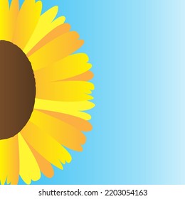 background design template. yellow flower. light blue background. vector
