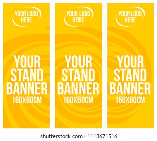 Background design template with yellow twist shapes