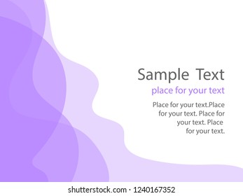 Background  design template for your web site or design.  Modern flat background with copy space. Color gradation of ultra violet.