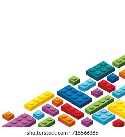 Diseño de fondo con bloques de juguete en la ilustración inferior
