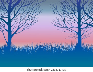 fondo para el diseño de árboles y plantilla de paisaje neutro de césped , fondo para la animación , vector de arbustos forestales
