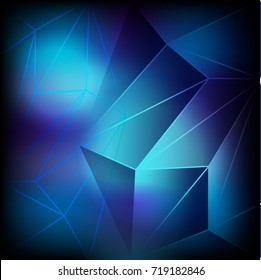 Background design with triangles in blue illustration