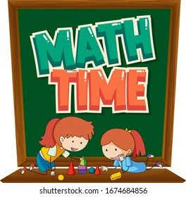 Hintergrunddesign mit zwei Kindern, die Mathematik-Illustration lernen