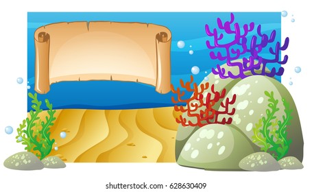 Background design with underwater scene illustration