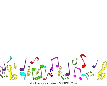 Background design with a various of musical notes vector illustration