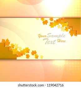 Background design vector with autumn leaves
