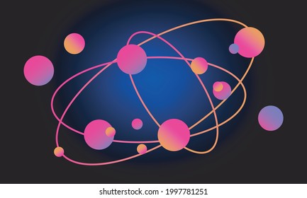 Ilustración vectorial de diseño de fondo. Diseño de fondo del espacio colorido. Diseño de fondo de tecnología