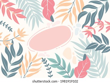  background for design. Vector design templates in simple modern style with copy space for text, flowers and leaves - wedding invitation backgrounds and frames, social media stories wallpapers.